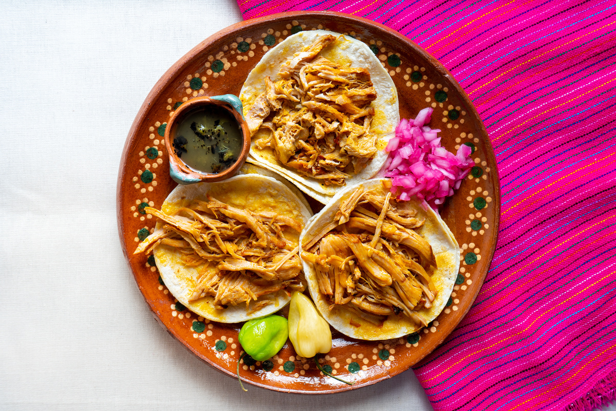 Mexican cochinita pibil tacos